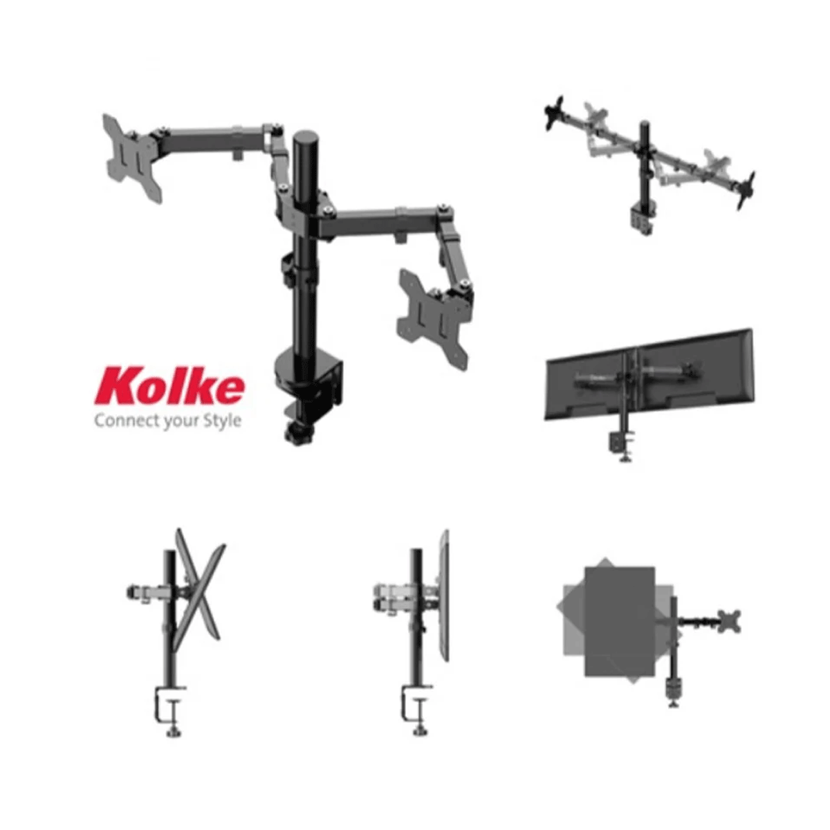 Soporte de Monitor de dos Brazos Kolke KVS-520 hasta 32"
