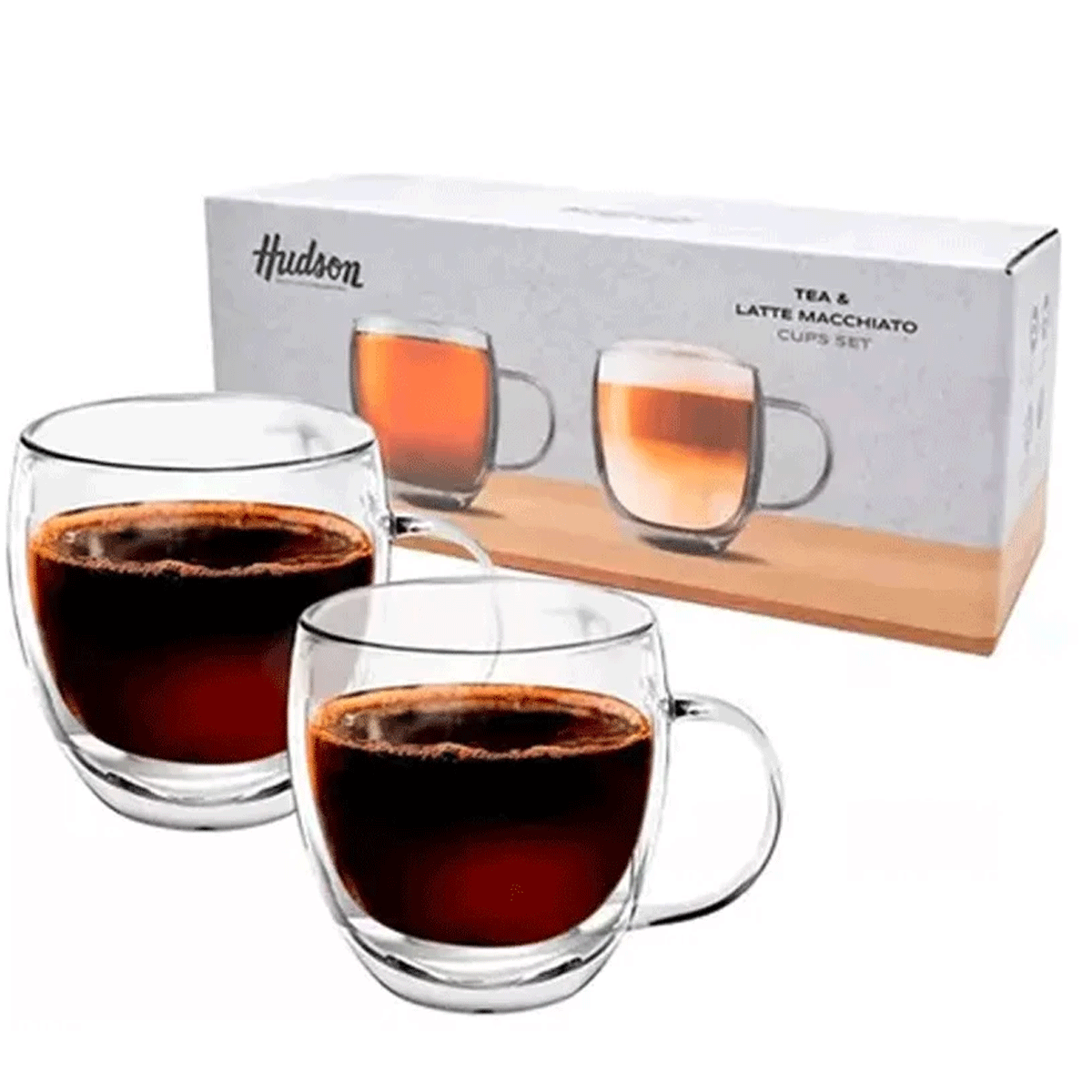 Set x 2 Taza Doble Vidrio de 150ml Hudson DWG04
