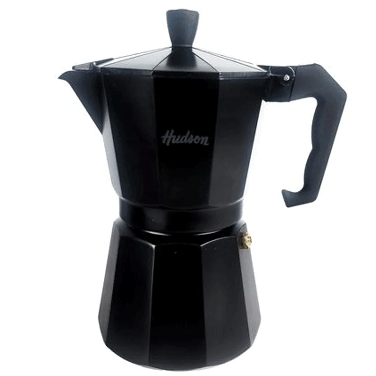 Cafetera aluminio esmaltado negro tipo italiana induccion para 6 tazas Hudson M010