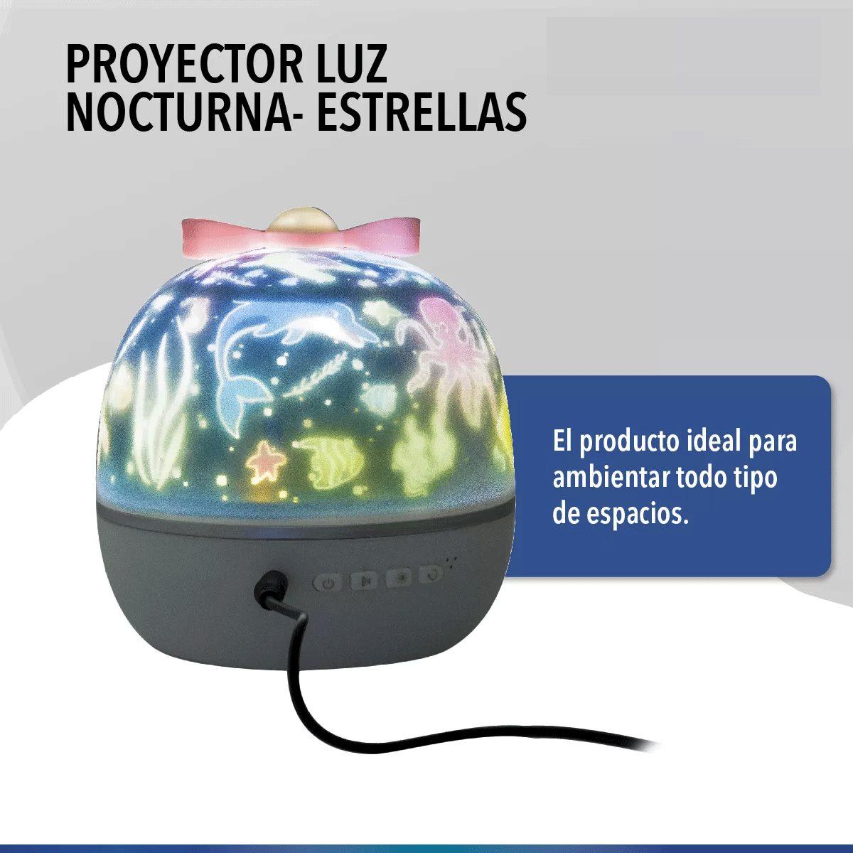 Lampara Velador 360° Proyector Led Suono - Image 2