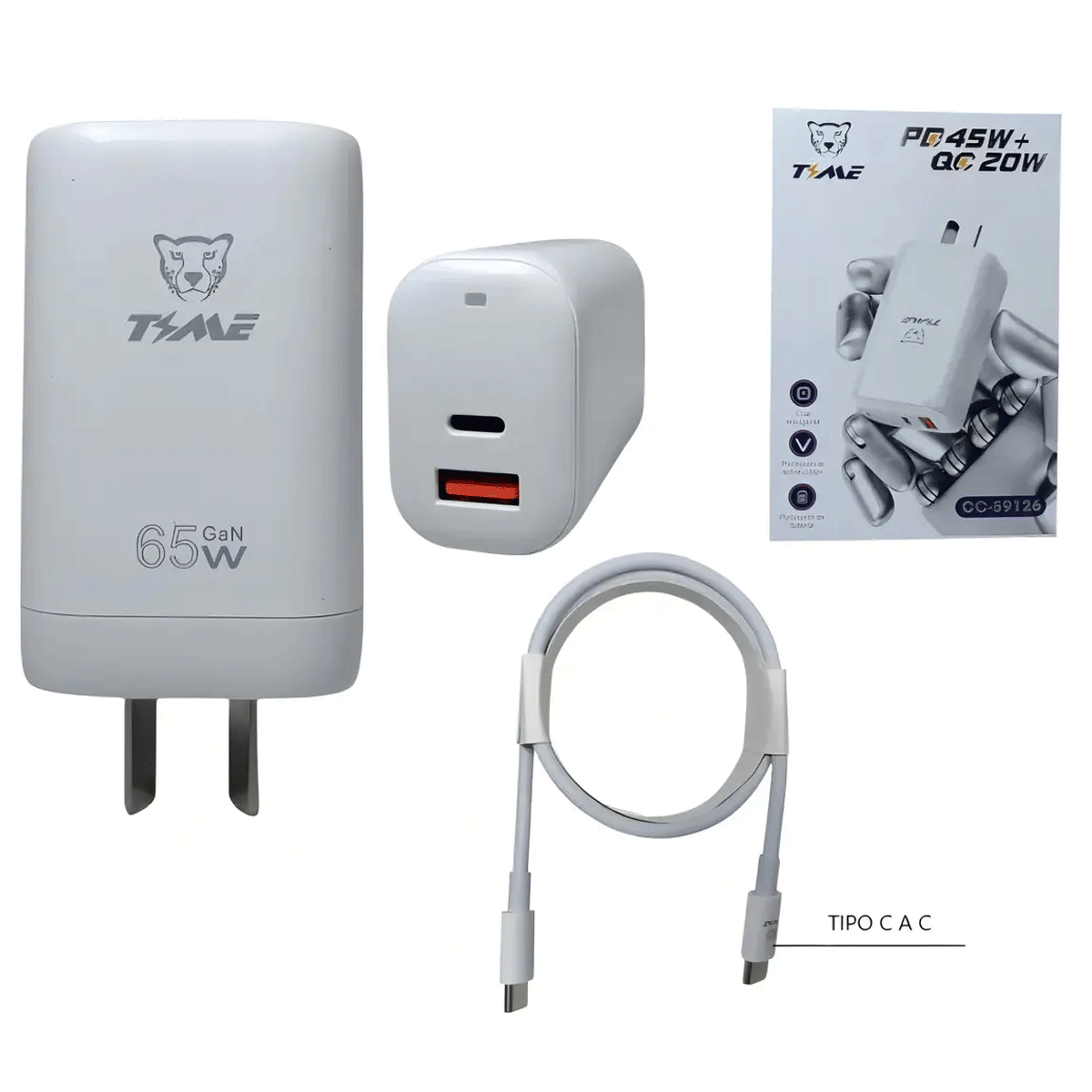 Cargador Time CC-59126 45W + QC20W - Image 3