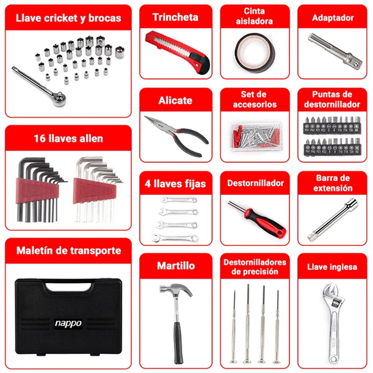 Kit de Herramientas de 159pcs NAPPO NHK-053 - Image 2