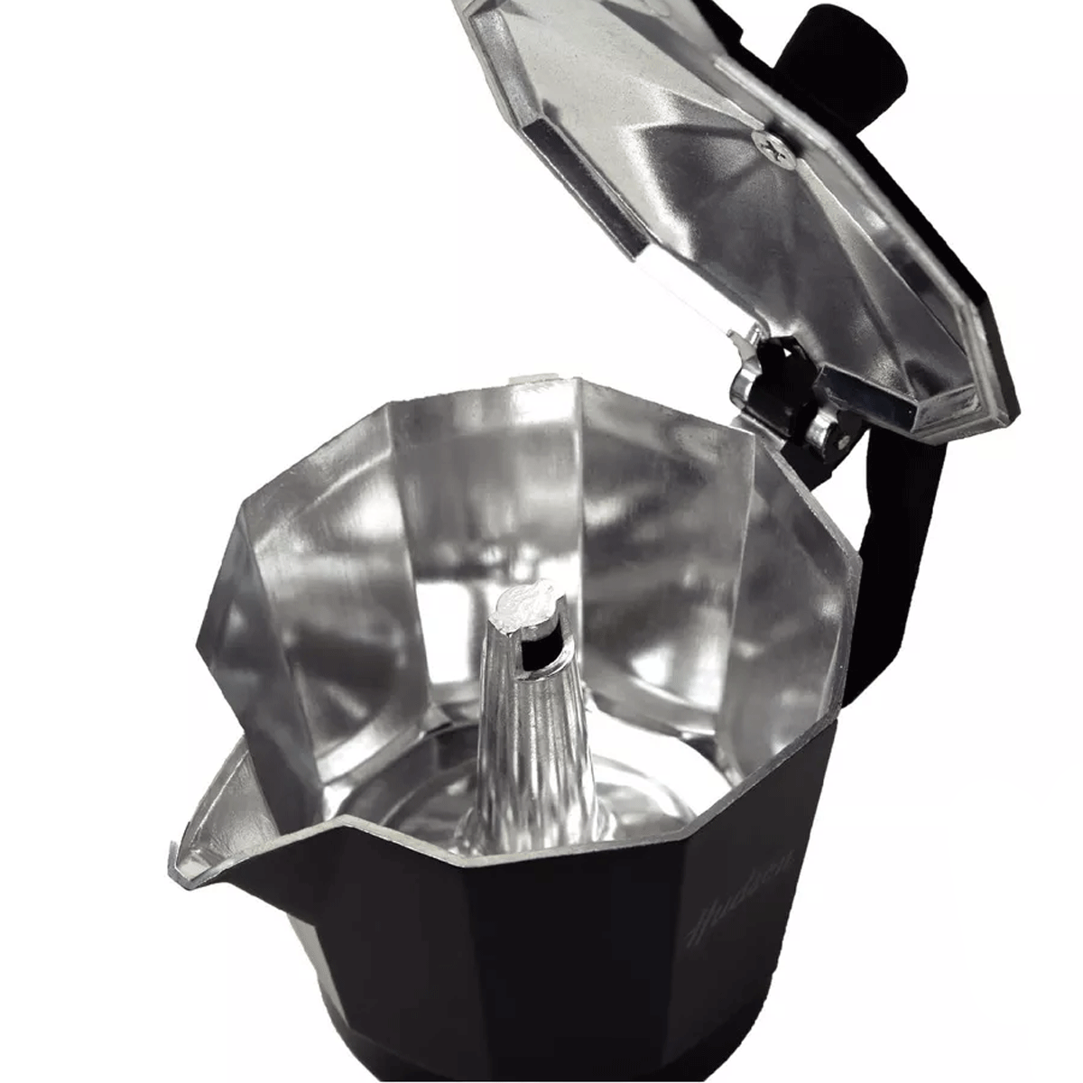 Set de Cafetera Italiana Esmaltado Negro con 2 Vasos Hudson CMSET02 - Image 3