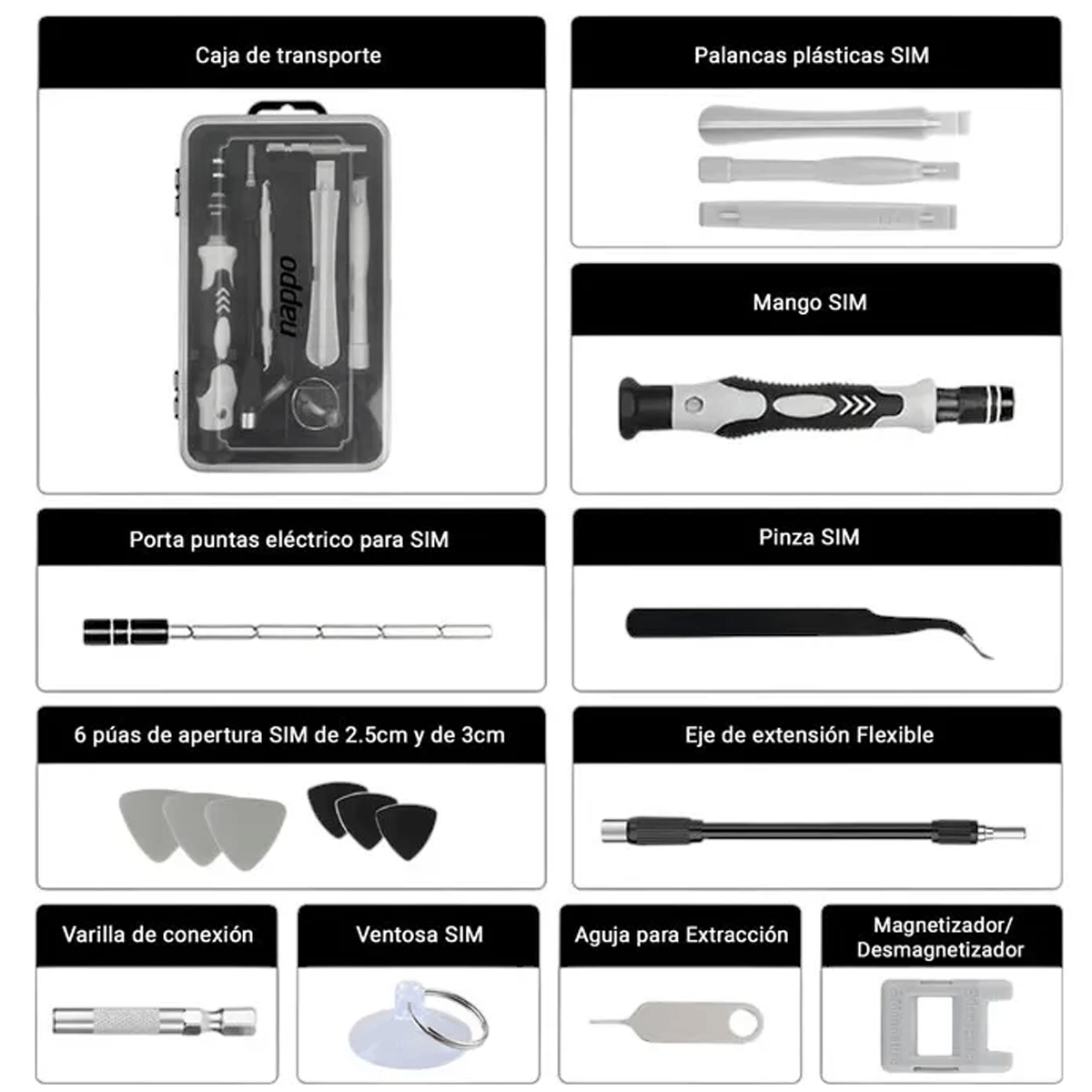 Set de Destornilladores de Precisión 115pcs NAPPO NHK-207 - Image 2