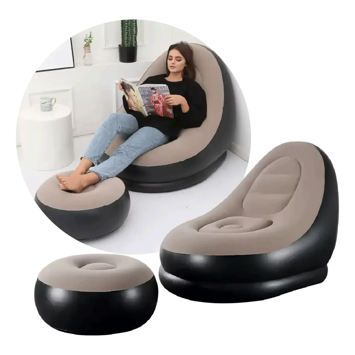 Sillon Inflable Grafiti con Reposapies - Image 3