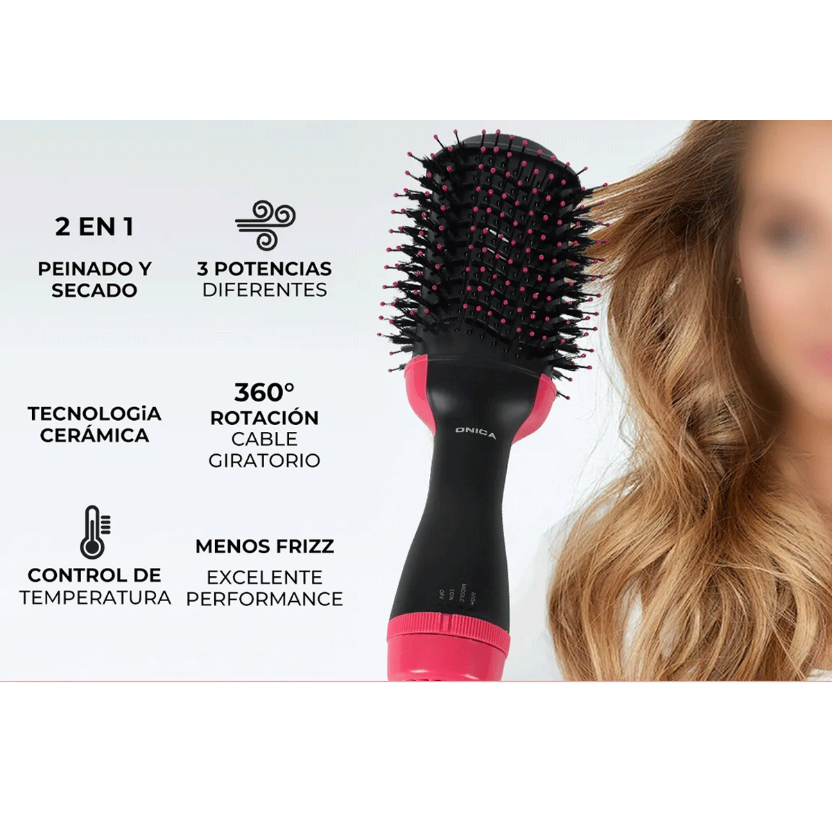 Cepillo Alisador de Pelo Onica OA-CP202 - Image 2