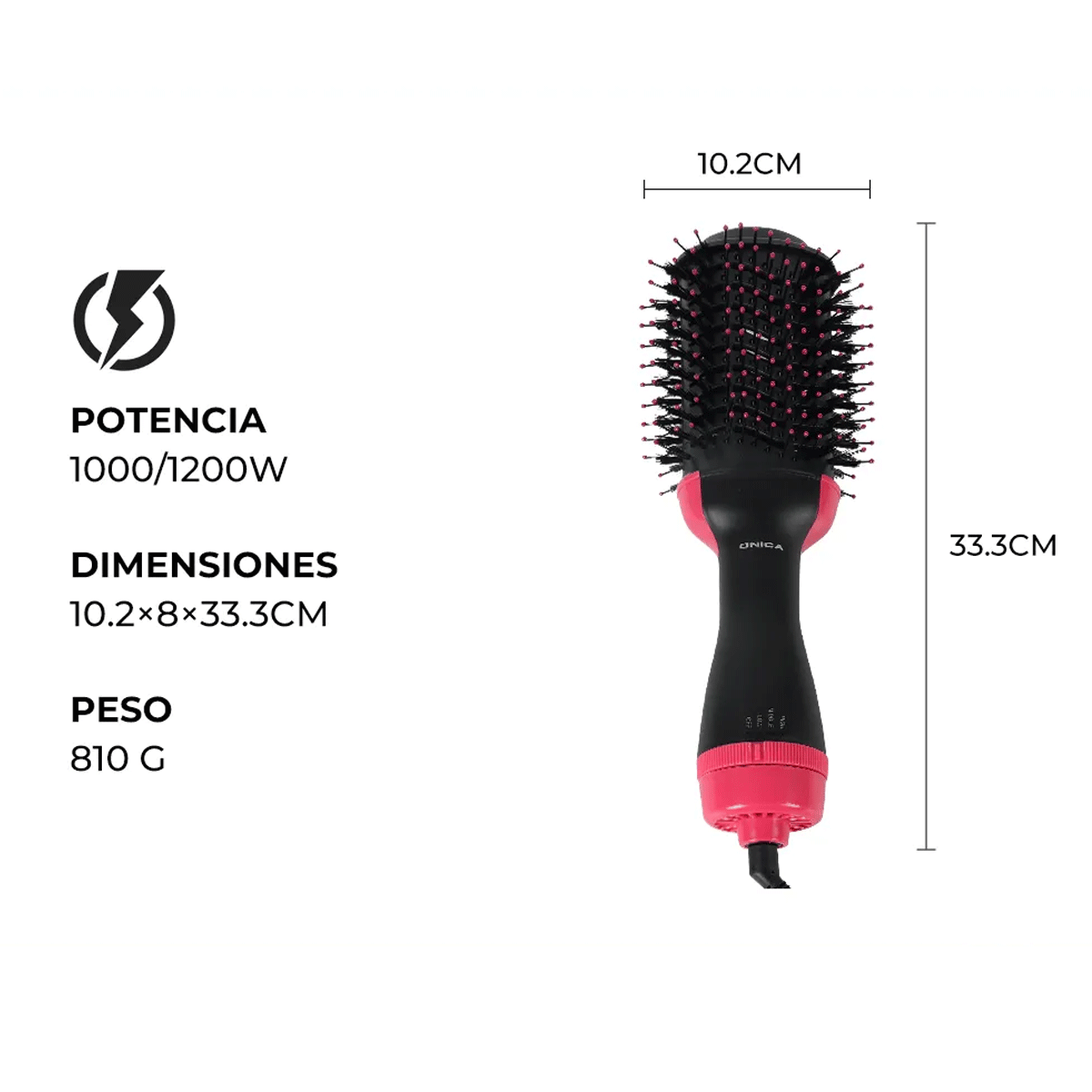 Cepillo Alisador de Pelo Onica OA-CP202 - Image 5