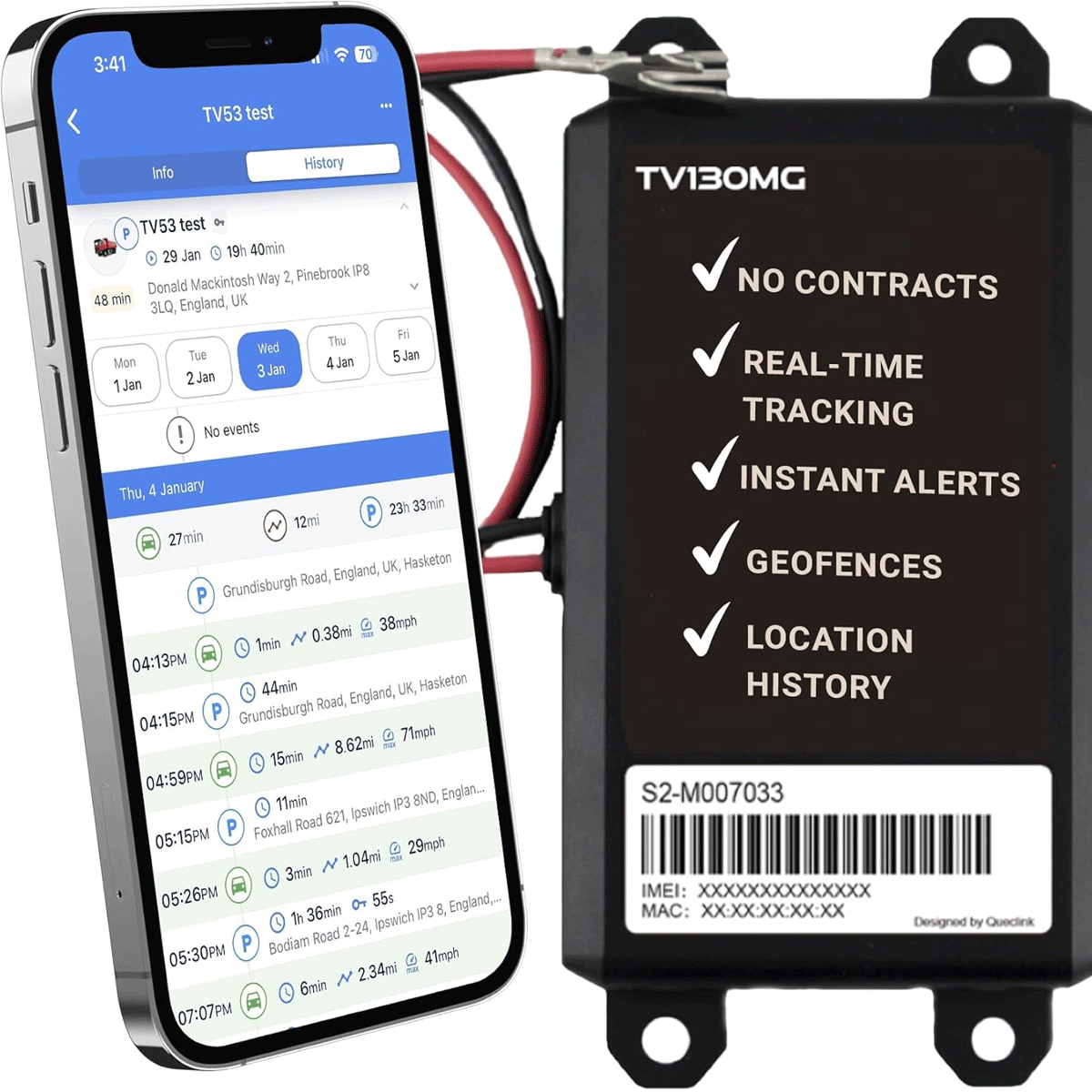 Rastreador GPS 4G para Auto Truview TV130