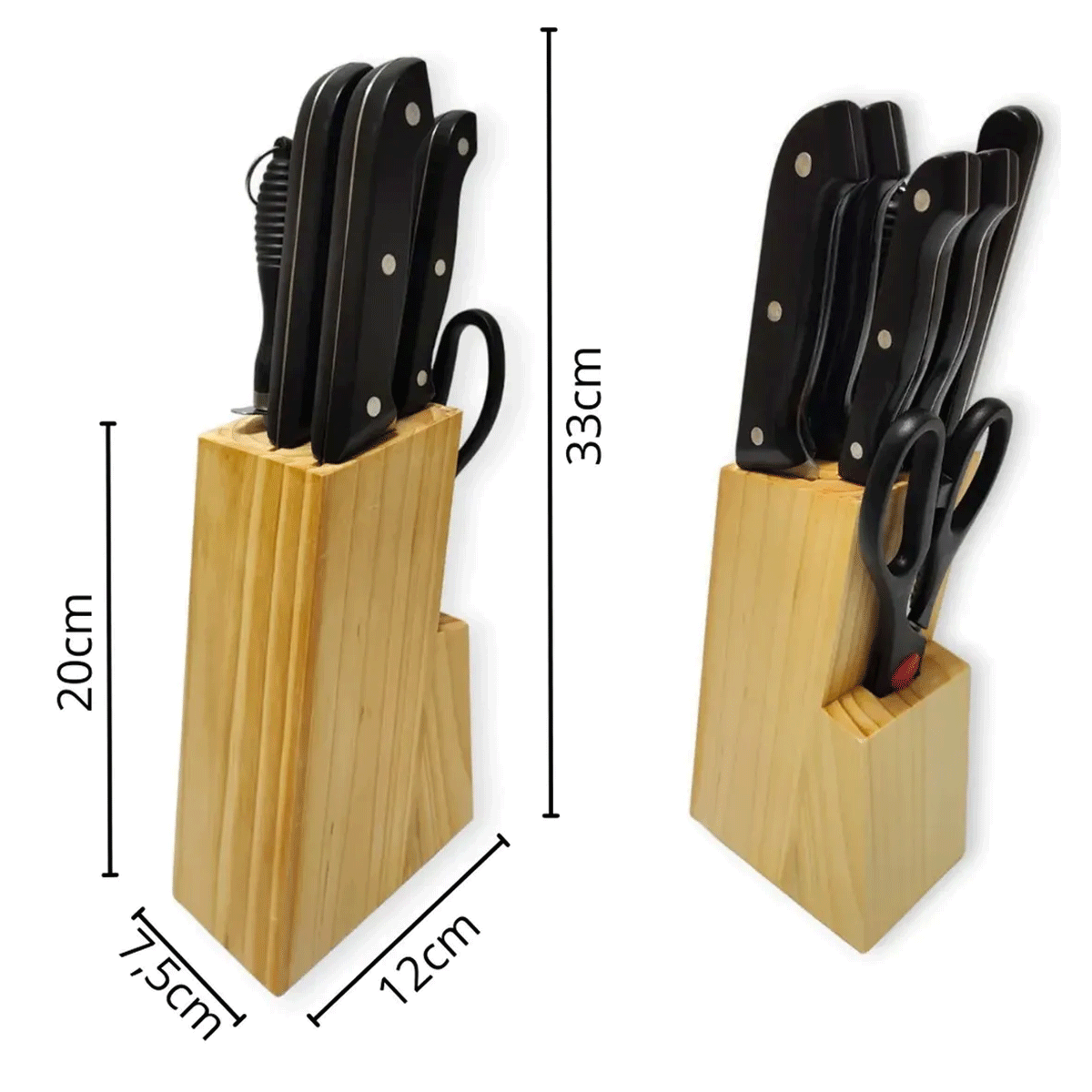 Set de Cuchillos 7pcs con Base de madera Gentil GN-0085 - Image 4