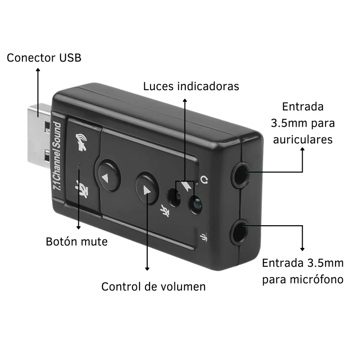 Placa de Sonido USB Plug&Play TIME - Image 3