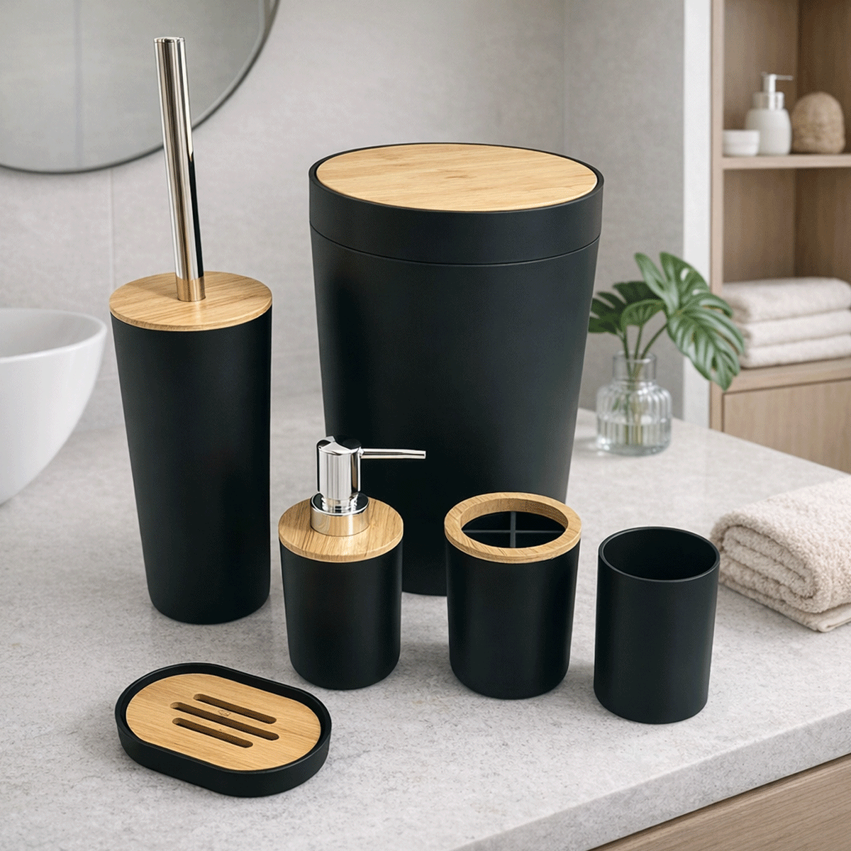 Set Accesorios Organizador de Baño de 6Pcs HOG0668 - Image 2