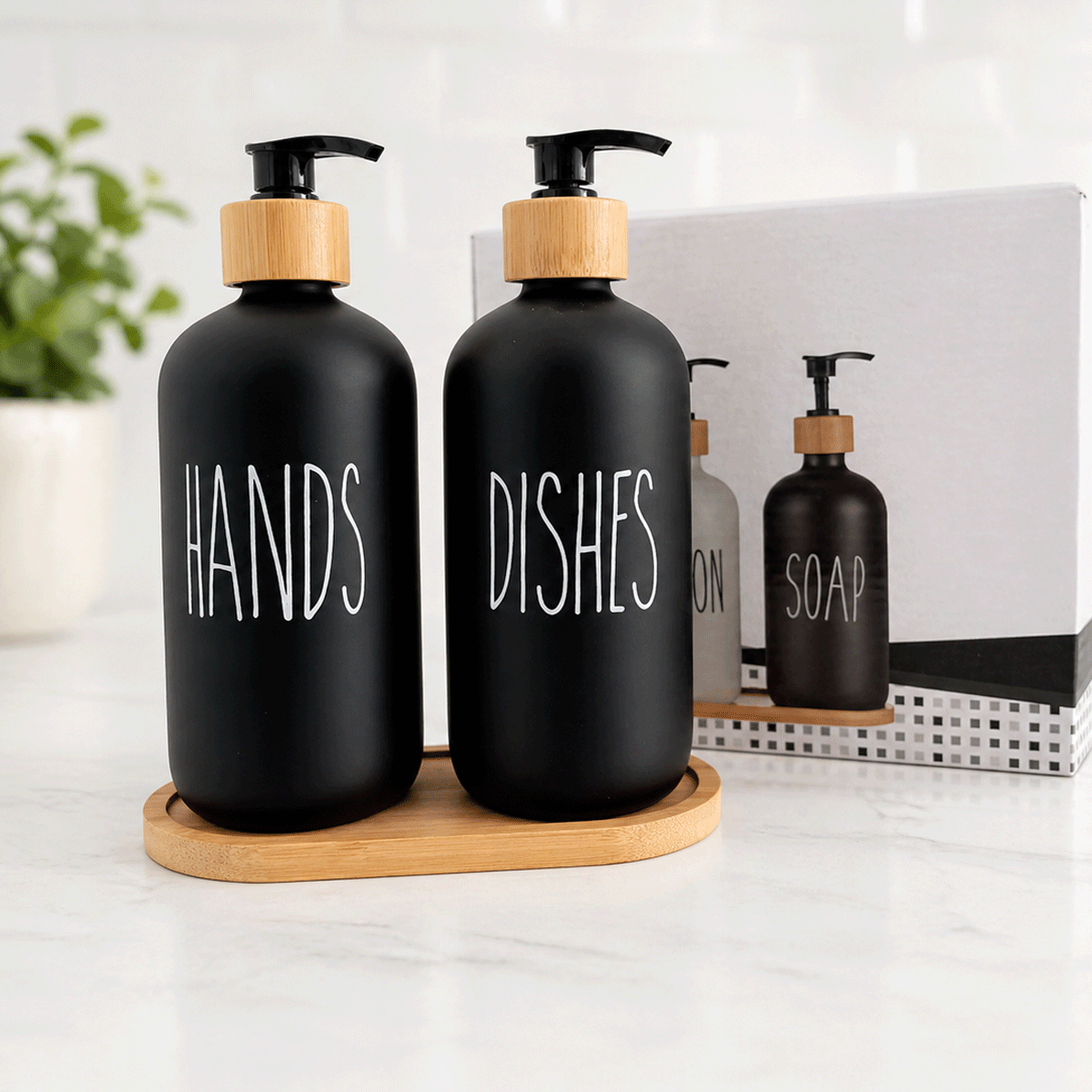 Set de Dispenser de Jabón+Loción (Vidrio) - Image 2
