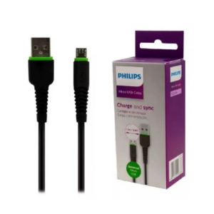 Cable Philips DLC1530U/97 Micro USB Plano Negro 3A 1,2 Ms