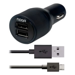 Cargador para Auto Noga CAR USB-20 Dos USB - Incluye cable Tipo-USB a Tipo-MicroUSB