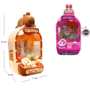 Maquina Garrita Atrapa Peluches Capybara y Labubu