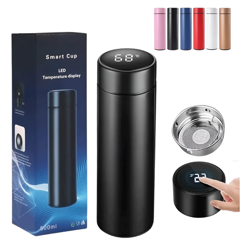 Botella Led Rosa Botella Termo con Display LED 500ML – PGL Electrónica