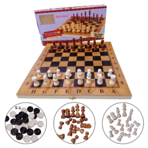 Tablero 3 en 1 - Ajedrez/Backgammon/Damas