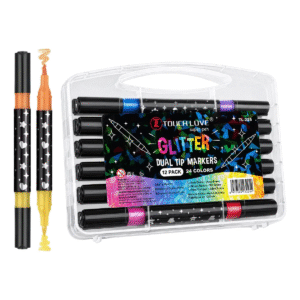 Marcador con Brillos Doble Punta x12pcs