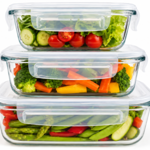 Set de Tupper de Vidrio Hermético Rectangular Melech-345